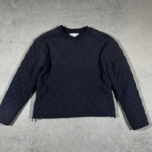 Athleta Sweatshirt Womens XS Blue Quilted Crewneck Pullover Cozy Comfy #2104